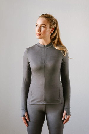 Longsleeve Traverse wełniany, szary