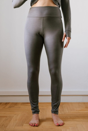 Legginsy Trail sportowe wełniane, szare