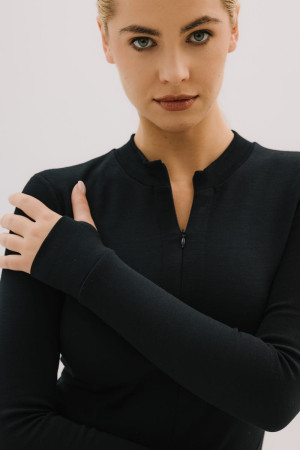 Extra Warm Traverse longsleeve sportowy wełniany, czarny