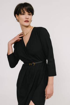 Sukienka Ines wełniana, czarna