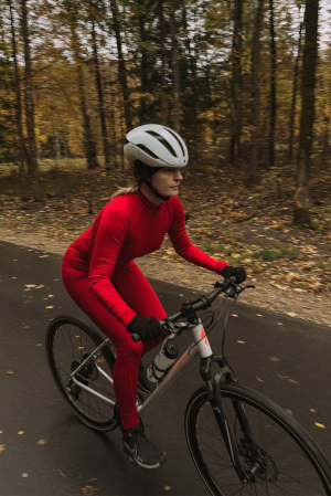 Koszulka kolarska Aero wełniana, czerwona