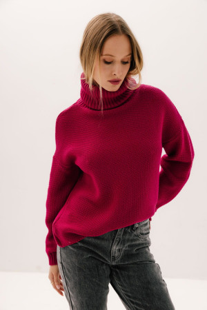 Golf Ella z wełny merino, różowy