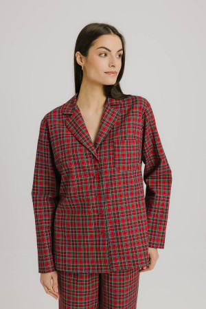 Piżama flanelowa bawełniana Midnight, w kratę