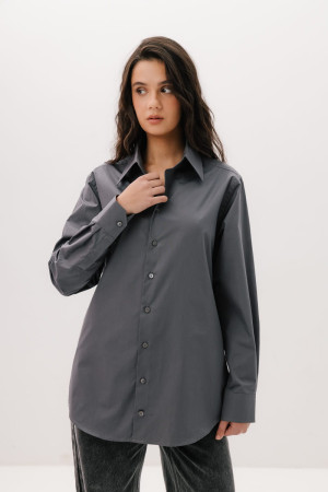 Koszula Boyfriend Shirt Oversize bawełniana, szara