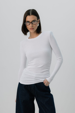 Longsleeve Mistral bawełniany, biały