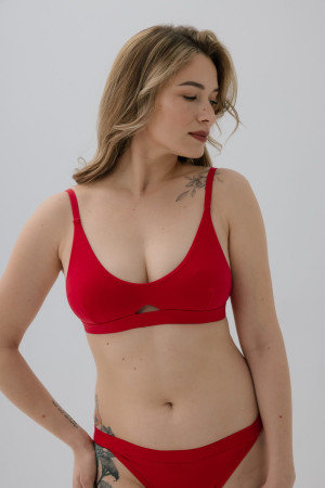 Stanik Soft z bawełny organicznej, czerwony