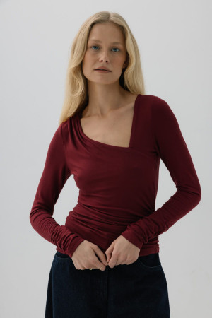 Bluzka z bambusa Frida, bordowa