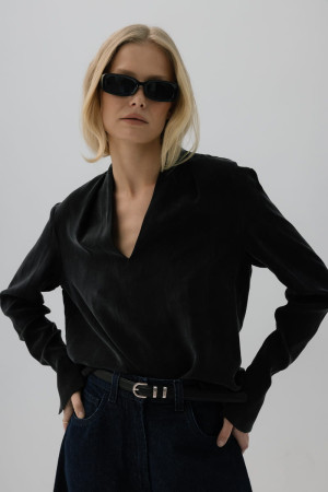 Bluzka Monroe z cupro, czarna
