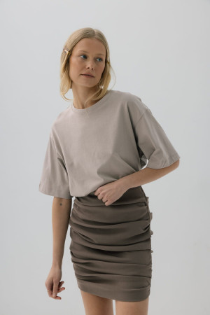 Spódnica Vaya wełniana, taupe