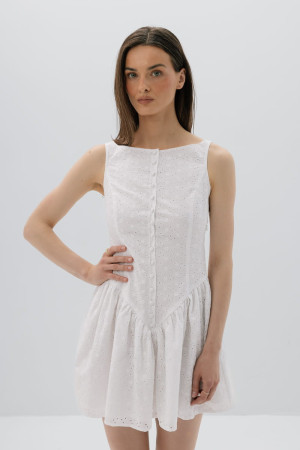 Sukienka Boho bawełniana, biała