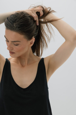 Top Lila wiskozowy, czarny