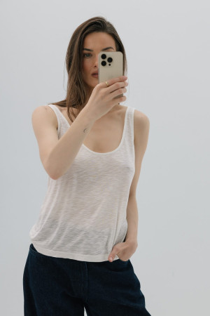 Top Lila wiskozowy, kremowy