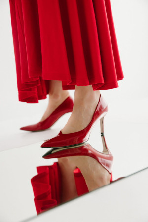 Szpilki Cherie skórzane, czerwone