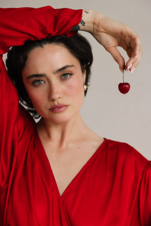 Sukienka wiskozowa Candy, czerwona