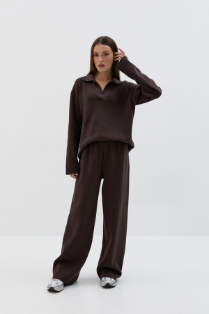 Spodnie Beck, bawełna, brąz