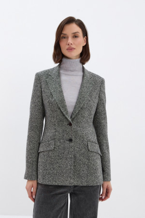 OSTATNIE SZTUKI Marynarka Onyx, wełniana, szary melanż