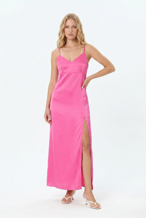Sukienka Cosmopolitan z cupro, pink flamingo