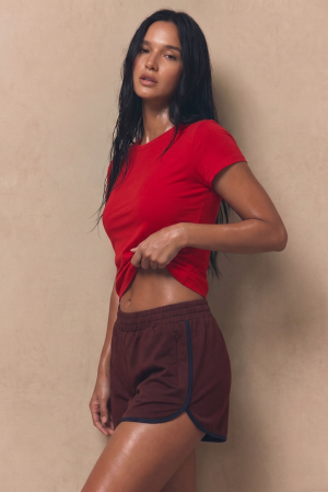 T-shirt Shape, wełna merino, czerwony