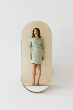 Sukienka Anne bawełniana, pistacjowa