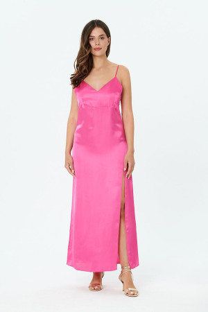 Sukienka Cosmopolitan z cupro, pink flamingo