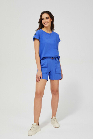 Szorty z wiskozy błękitne