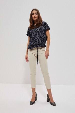 Gładkie spodnie 7/8 beżowe