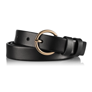 Pasek skórzany czarny damski - Pasek Leather Black - sklep More'moi - Rozmiar: ONE SIZE