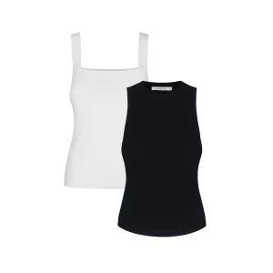 Topy - komplet 2 sztuk - Zestaw Top Caro Milky and Top Kaan Black - sklep More'moi