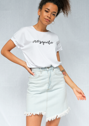 Base - T-shirt "Handwriting Logo" Biały