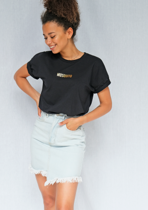 Base - T-shirt gold logo Czarny