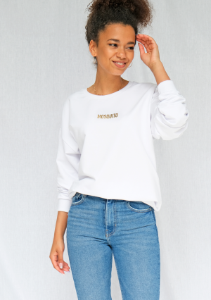 Basic - Bluza gold logo Biała