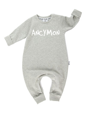Rampers dziecięcy z długim rękawem "ancymon" Szary Melanż