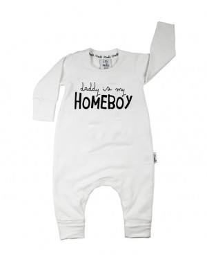 Rampers dziecięcy "daddy is my homeboy" Biały