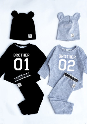 Bluza dziecięca "brother 01" Szary Melanż
