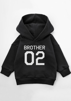 Bluza dziecięca z kapturem ''Brother 02" Black