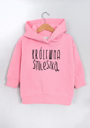 Bluza dziecięca z kapturem "Królewna śmieszka" Pink