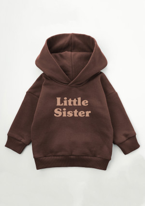 Bluza dziecięca z kapturem "Little sister" Brown