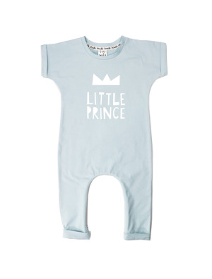 Rampers dziecięcy z krótkim rękawem "little prince" Błękitny
