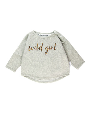 Bluza dziecięca "wild girl" Szary Melanż