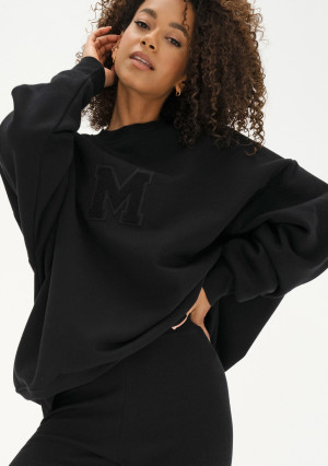 Vibe - Bluza oversize z naszywką M Black