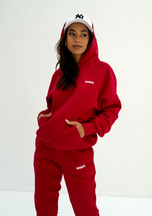 Pure - Bluza z kapturem Cherry Red