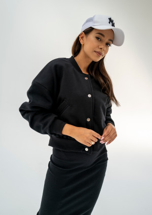 Club - Bawełniana bluza typu bomber Czarna