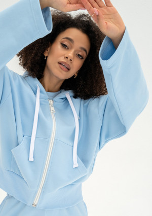 Bane - Rozpinana bluza oversize z kapturem Baby Blue