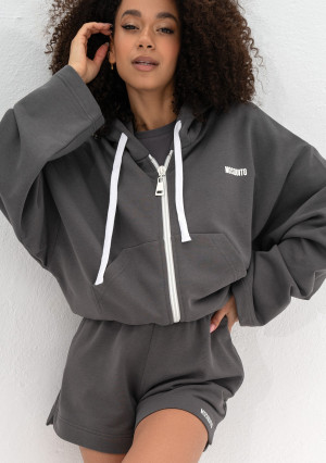 Bane - Rozpinana bluza oversize z kapturem Dark Stone