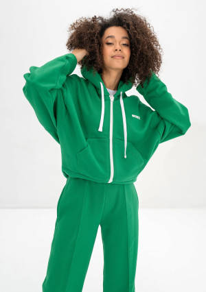 Bane - Rozpinana bluza oversize z kapturem Kelly Green