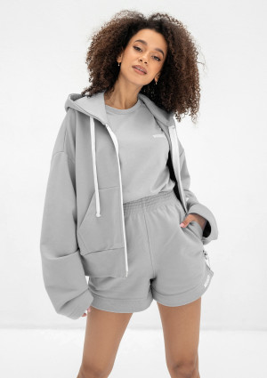 Bane - Rozpinana bluza oversize z kapturem Gray Rock