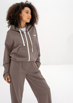 Bane - Rozpinana bluza oversize z kapturem Simply Taupe