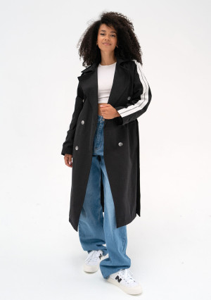 Dogan - Trencz z lampasami Black