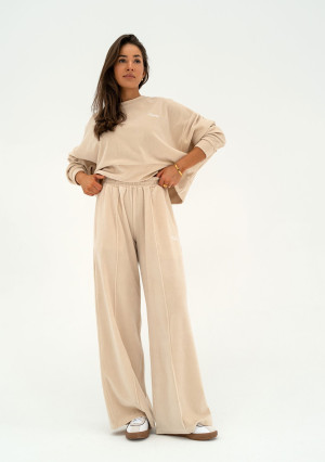 Costa Velvet - Spodnie dresowe velvet Beige