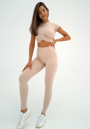 Hi Pure - Legginsy gładkie Beige